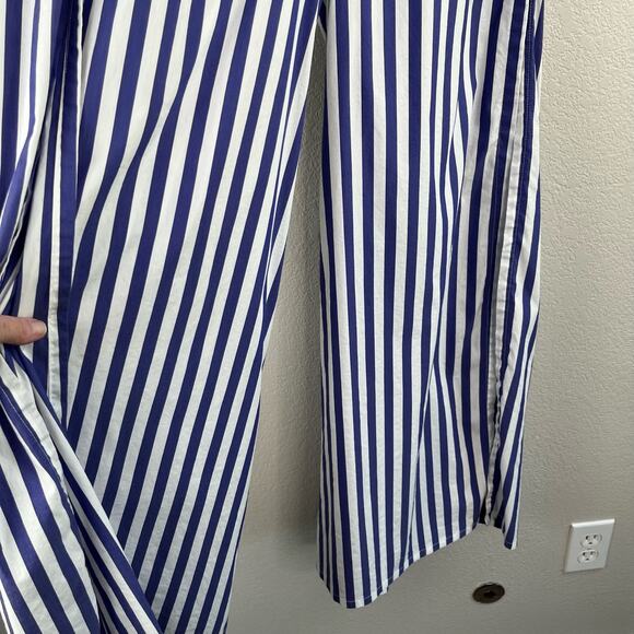 Revolve Onia Chloe Side Slit Wide Leg Striped Beach Pants White Blue Small/Med - Picture 8 of 15